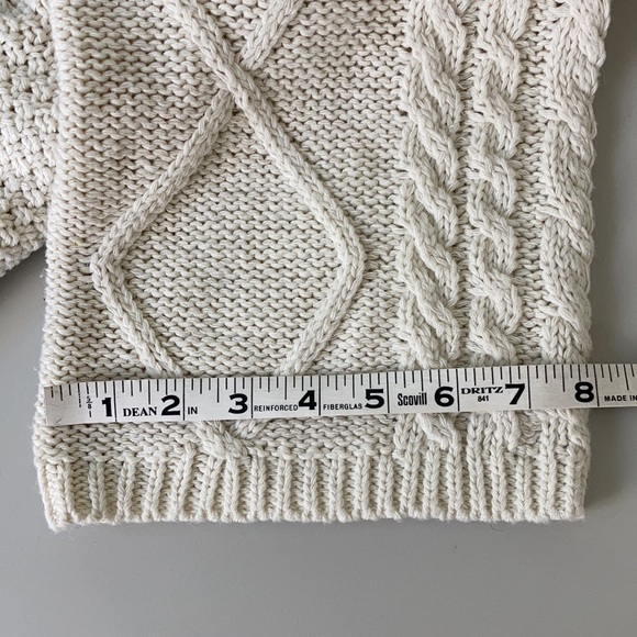 Cream Chunky Knit Cropped Turtleneck Sweater - Picture 8 of 11